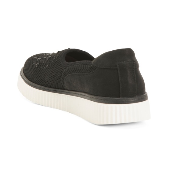 Adrienne Vittadini Sport Black Nance Stretch Knit Loafers Rhinestones Women’s 8 - Picture 5 of 7